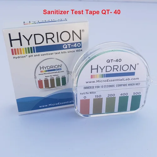 Vista 2 de Hydrion QT-40 Desinfectante Rollo de prueba de 15 pies con tabla