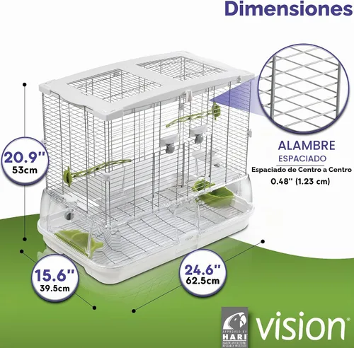 Vista 5 de Vision 2 jaula para pájaros, Hagen Hagen , M, Blanco