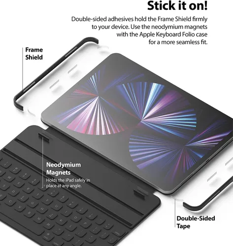 Vista 3 de Ringke Funda con teclado Frame Shield diseñada para iPad Pro 11 2021 (11 pulgadas, 3ª generación), color negro mate