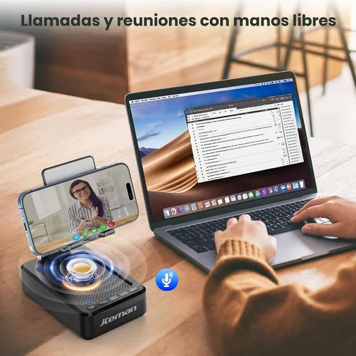 Vista 7 de JTEMAN Soporte para teléfono celular con altavoz Bluetooth y función