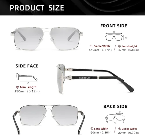 Vista 2 de KINGSEVEN Gafas de sol de nuevo diseño polarizadas lente de revestimiento 2023 auto reinicio marco conducción gafas para hombresmujeres Oculos