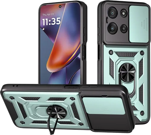 Vista 31 de Funda para Motorola Moto G 5G 2024 con protector de pantalla, funda protectora con protector de cámara, funda protectora con función atril para Moto