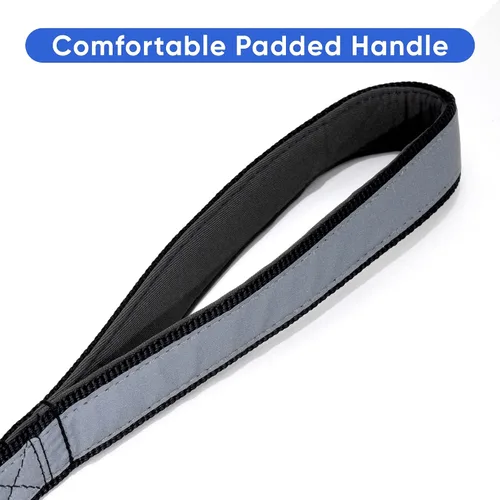 Vista 7 de Pawtitas Correa de perro de doble asa resistente para entrenamiento sin tirones, ideal para perros medianos y grandes, ideal para caminar, correr