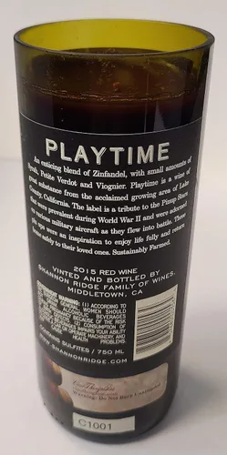 Vista 2 de 2015 Shannon Ridge Vineyard Playtime Lake County Wine Bottle Candle - Repurposed Label for Rustic Charm - Captivating Ambiance and Unforgettable