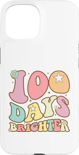 Vista 6 de 100 Days Brighter Happy 100th Day of School Groovy Kids Girl Case for iPhone XR