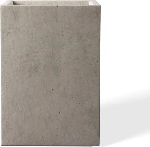Vista 17 de Kante Macetas rectangulares de hormigón de 12.6 pulgadas de alto, macetas ligeras para interiores y exteriores con orificio de drenaje y tapón