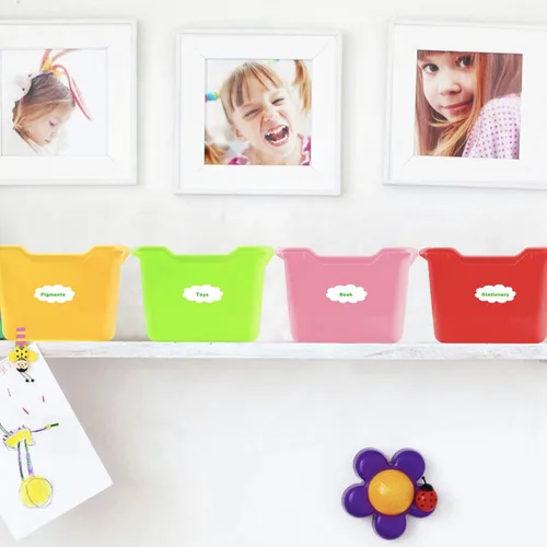 Vista 3 de Nsmykhg Contenedores de almacenamiento, paquete de 6 cubos pequeños apilables de plástico multiusos, colores mixtos
