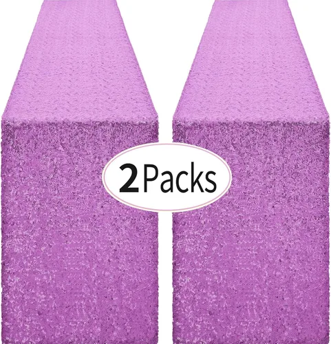 Vista 33 de Pufogu - Camino de mesa de lentejuelas brillantes de 12 x 72 pulgadas para fiestas de cumpleaños, decoración de bodas, despedidas de soltera