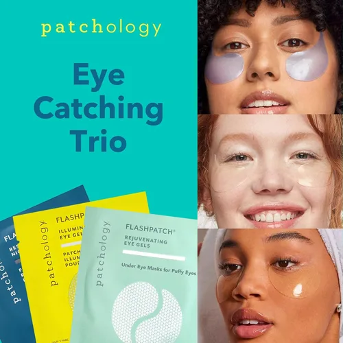 Vista 2 de Patchology All Eyes On You - Máscara para debajo de los ojos, con infusión de retinol, colágeno y té verde, geles para ojeras, hinchazón y arrugas