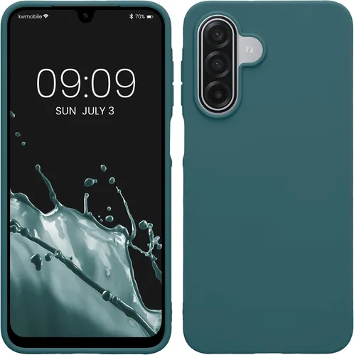 Vista 271 de kwmobile Funda compatible con Samsung Galaxy A12 - Funda protectora de silicona TPU suave y delgada - Azul Báltico Azul (Baltic Blue)