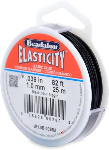 Vista 6 de Beadalon - Cordón elástico para joyería (0,5 mm, 5 m), color negro
