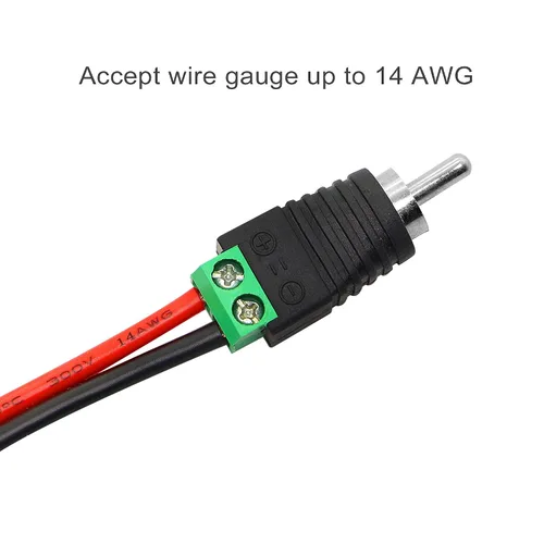 Vista 4 de Adaptador de audio de cable RCA, conector macho Phono RCA a terminal de tornillo AV, conectores de cable de altavoz, adaptador sin soldadura
