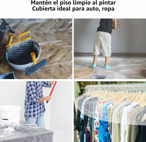 Vista 9 de Paquete de 2 fundas de plástico para sofá de 146 pulgadas/12 pies, fundas de muebles, fundas de sofá seccional, funda de plástico extragrande