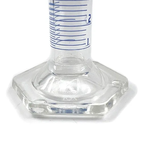 Vista 3 de Eisco Laboratorios - Cilindro graduado, 0.3 fl oz - ASTM, Clase A - Tolerancia ±0.0.3 fl oz - Collar protector, base hexagonal - Graduaciones azules