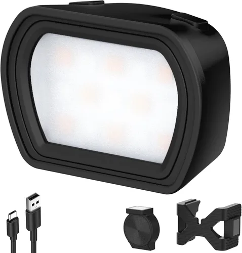 Vista 14 de NEEWER Basics Luz Auxiliar Magnética Compatible con DJI OSMO Pocket 3 Gimbal Cam Creator Combo, 1.3W USB C Recargable de Plástico Mini LED Accesorio