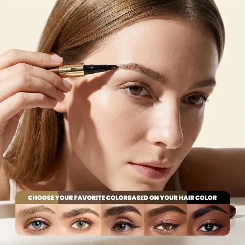 Vista 8 de 2 bolígrafos de cejas líquido Microblading de 4 puntas, crea trazos naturales similares al cabello, resistente al agua, de larga duración, a prueba