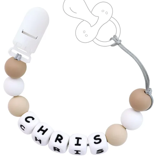 Vista 9 de Clip personalizado para cochecito con nombre, nombre personalizado para regalos (negro)