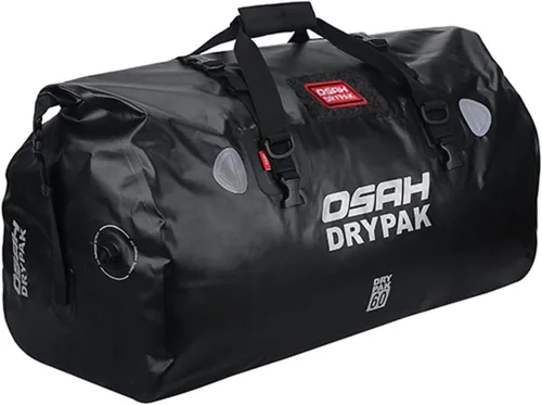Vista 29 de Bolsa de lona impermeable y maleta - Bolsa seca para motocicleta, bolsas de sillín con cierre enrollable, gran espacio de almacenamiento, para Negro