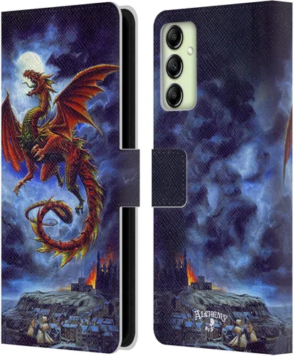 Vista 17 de Head Case Designs Officially Licensed Alchemy Gothic Caduceus Rex Dragon Leather Wallet Case Compatible with Samsung Galaxy A14 5G