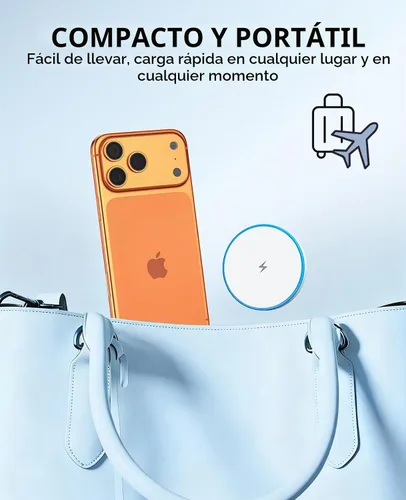 Vista 7 de Paquete de 2 cargadores inalámbricos magnéticos MagSafe para iPhone 17 y 16, almohadilla de carga rápida con 2 bloques de carga USB C de Apple