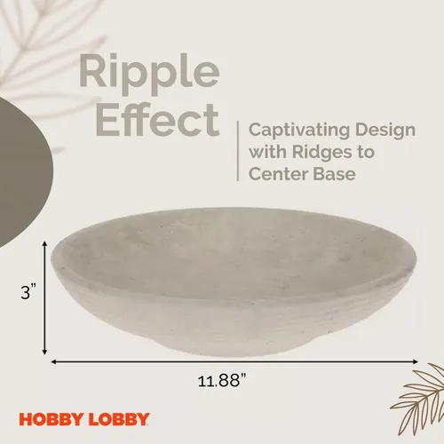 Vista 4 de Hobby Lobby Cuenco decorativo de cerámica gris claro envejecido