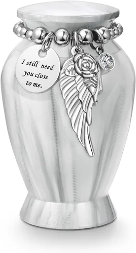 Vista 31 de Dletay Urnas pequeñas personalizadas para cenizas humanas, recuerdo de 2.85 pulgadas, mini urna de cremación conmemorativa para mujeres y hombres