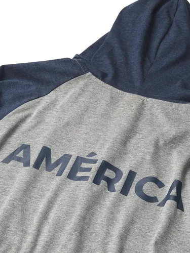 Vista 2 de Icon Sports Sudadera ligera con capucha para hombre de la Federación Mexicana de Fútbol Asociación con cremallera completa