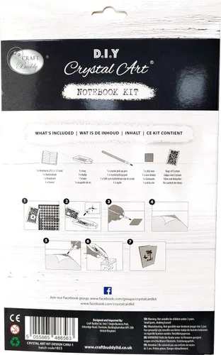Vista 2 de Crystal Art Cuaderno de pintura de diamantes, kit de cuaderno para acostarse con gatitos, crea una funda brillante para cuaderno con cristales