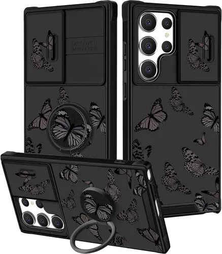 Vista 130 de Funda 2 en 1 para Samsung Galaxy S23 Ultra Flamingo para mujeres y niñas, diseño femenino de flamencos con cubierta deslizante para cámara y soporte