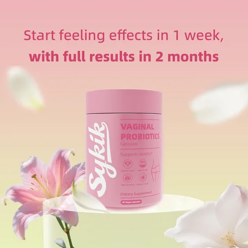 Vista 5 de Sykik Probióticos vaginales para mujer con prebióticos y mezcla de lactobacillus, equilibrio de pH, 60