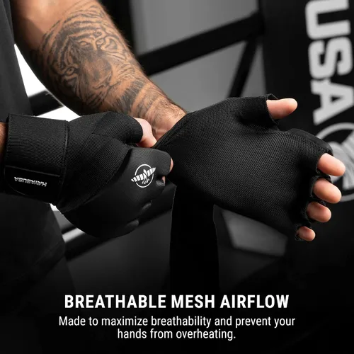 Vista 4 de Hayabusa Elite Quick Wraps - Vendas para manos de boxeo y artes marciales - Negro