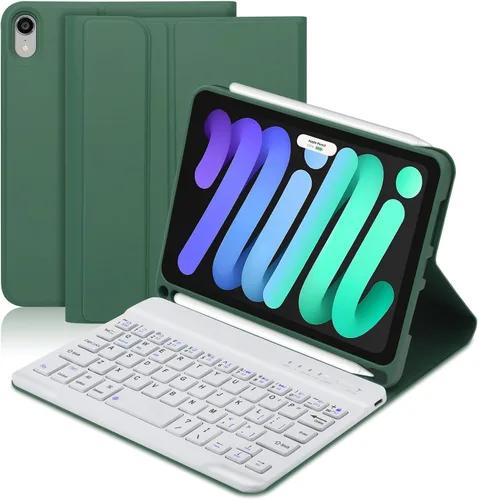 Vista 19 de Funda con teclado para iPad mini, teclado Bluetooth inalámbrico desmontable delgado con folio inteligente para Apple iPad mini 5 2019/iPad Mini 1 2