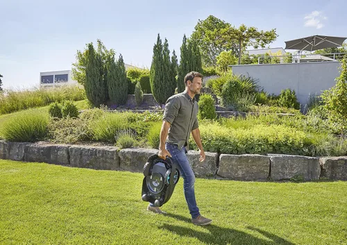 Vista 9 de GARDENA 15101-41 SILENO Life - Cortacésped robótico automático, con aplicación Bluetooth y cable delimitador, uno de los más silenciosos de su
