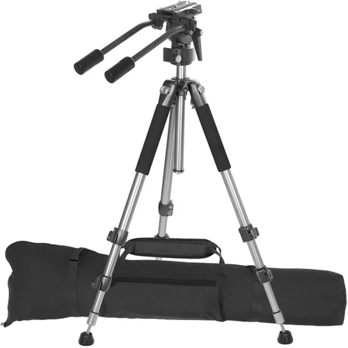 Vista 11 de Ravelli Trípode profesional para cámara de video AVTP de 75 mm con cabezal de arrastre de fluido