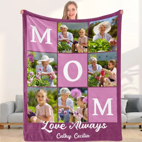 Vista 17 de Manta de collage de fotos personalizada, manta de diseño divertido, manta de fotos personalizadas, regalo facial para él, mantas de lujo ultrasuaves