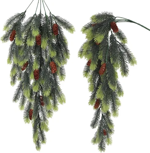 Vista 61 de RECUTMS Guirnalda artificial de otoño, plantas de vegetación sintética 1 pieza seda marrón