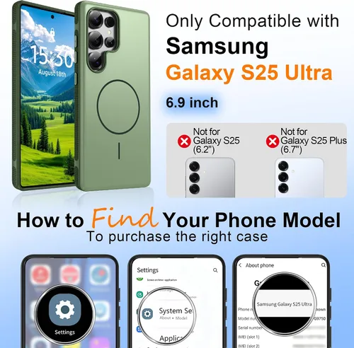Vista 307 de Jshru Funda para Samsung Galaxy S26 Plus/Galaxy S25 Plus: para Galaxy S24 Plus [compatible con Magsafe] [2 protectores de pantalla HD] cubierta