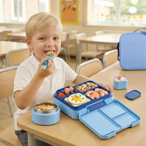 Vista 7 de WyfKyd Set de lonchera Bento con contenedor térmico de sopa para niños y adultos Bento Box Set with 9.5oz Soup Thermo Kids Leak-proof Lunch Box
