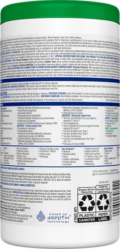 Vista 8 de Clorox Healthcare 30824 - Toallitas desinfectantes de peróxido de hidrógeno, recipiente de 95 unidades, 6 recipientes (30824)