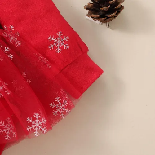 Vista 6 de Traje de Navidad para bebé, lindo traje de escalada con diadema, vestido rojo de una pieza para niñas de 0 a 3 años