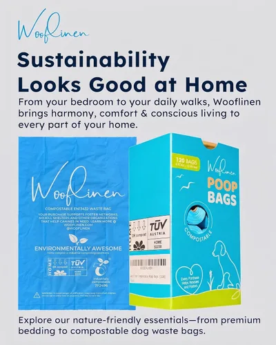 Vista 8 de Wooflinen Home Bolsas compostables para excrementos de perro – Rollos de bolsas para excrementos de perro a prueba de fugas – Grandes 9 x 13