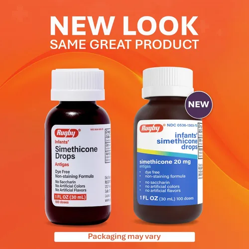 Vista 3 de Gotas para Gases sin Colorantes Rugby para Bebés - Gotas Líquidas de Simeticona 20 mg para Recién Nacidos, Bebés, Niños Pequeños y Niños - Alivio