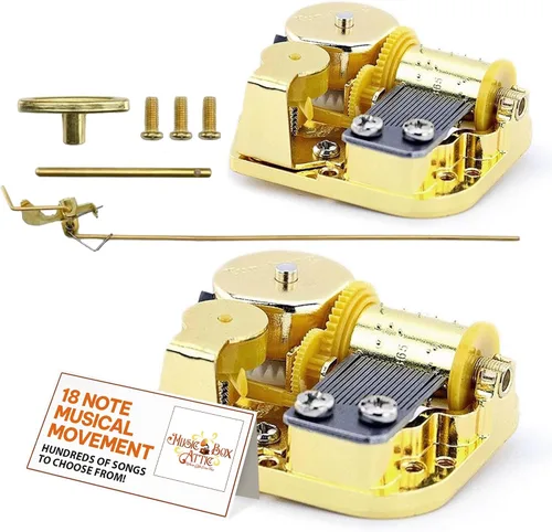Vista 7 de MusicBoxAttic - Caja de música con movimiento mecánico de 18 notas de regalo - Elegante caja de música con mecanismo de caja de música