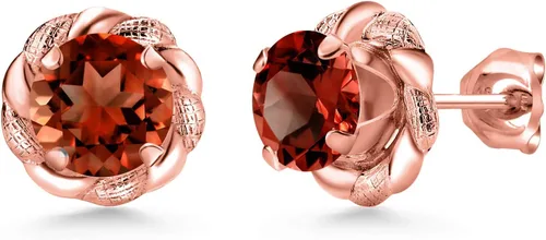 Vista 190 de Gem Stone King Aretes de plata de ley 925 de 0.236 in con piedra natal redonda para mujer