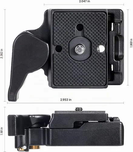 Vista 4 de Konsait Black Camera 323 Placa de liberación rápida con adaptador especial (200PL-14) uso para Manfrotto 323 (nueva versión)