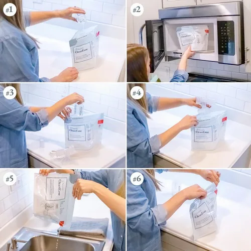 Vista 4 de Ameda Bolsas esterilizadoras para microondas CleanEase para piezas de extractor de leche Reutilizables
