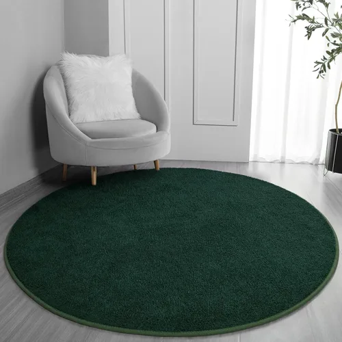 Vista 26 de FlyDOIT Alfombras redondas para dormitorio, sala de estar, 4 x 4, color negro, súper suaves, cómodas, gruesas, de espuma viscoelástica, alfombra