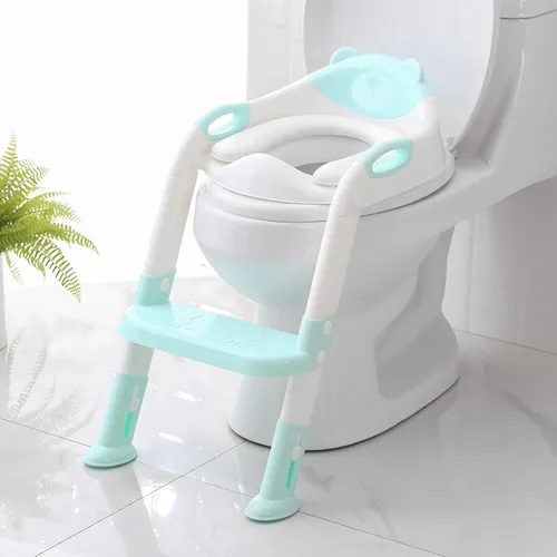 Vista 8 de SKYROKU - Asiento de entrenamiento para ir al baño, con escalera, para niños y niñas, cómodo y seguro con almohadillas antideslizantes