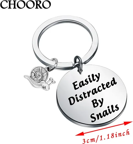 Vista 2 de CHOORO Caracol joyería ralentiza regalo amantes de caracol regalo fácilmente distraído por caracoles llavero