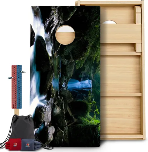 Vista 23 de CornholeGamesUSA Pro - Juego de tablas de Cornhole Fabricado en Estados Unidos Abedul báltico 3/4 Sin rebote Patas triples gruesas Dos 132